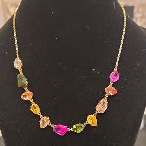 Kate Spade Vibrant Gem Necklace with Gold Chain